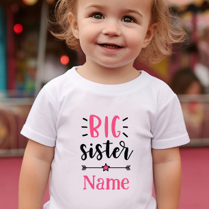 T-shirt Pour Bébé Cute Grande Soeur Personnalisée