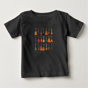 T-shirt Pour Bébé Cute Guitar Rock and Roll Musical Instruments