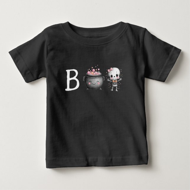 T-shirt Pour Bébé Cute Halloween Boo (Devant)