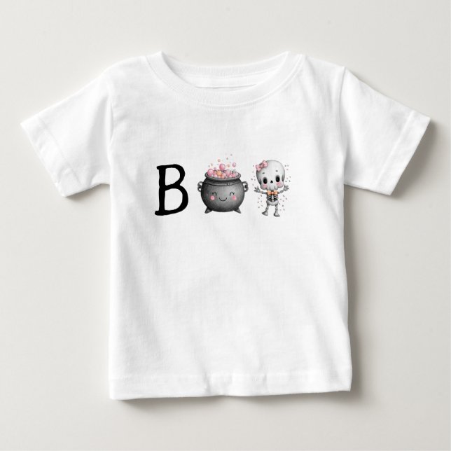 T-shirt Pour Bébé Cute Halloween Boo (Devant)