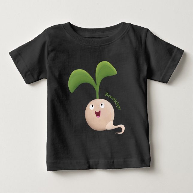 T-shirt Pour Bébé Cute happy seed sprout cartoon illustration (Devant)