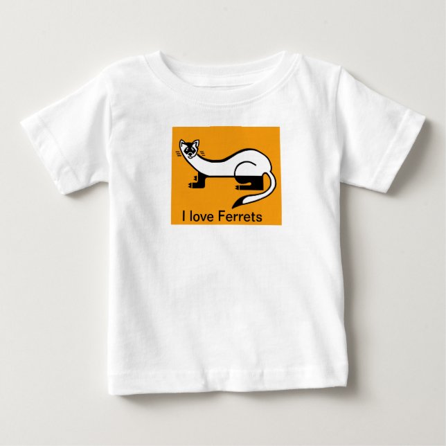 T-shirt Pour Bébé Cute I love FERRETS - Graphique animal - (Devant)