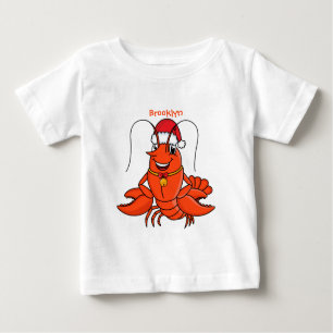 T-shirt Pour Bébé Cute joyeux homard portant le dessin du casquette