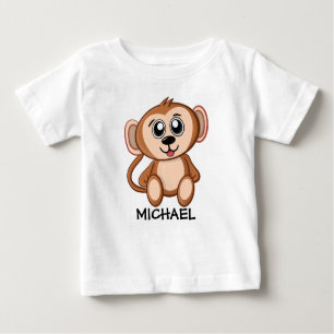 T-shirt Pour Bébé Cute Jungle Safari Singe Animaux Enfants