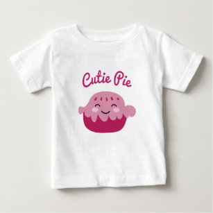 T-shirt Pour Bébé Cute Kawaii face Apple Pie Dessiner la fille