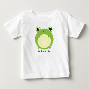T-shirt Pour Bébé Cute Kawaii Frog avec texte personnalisé