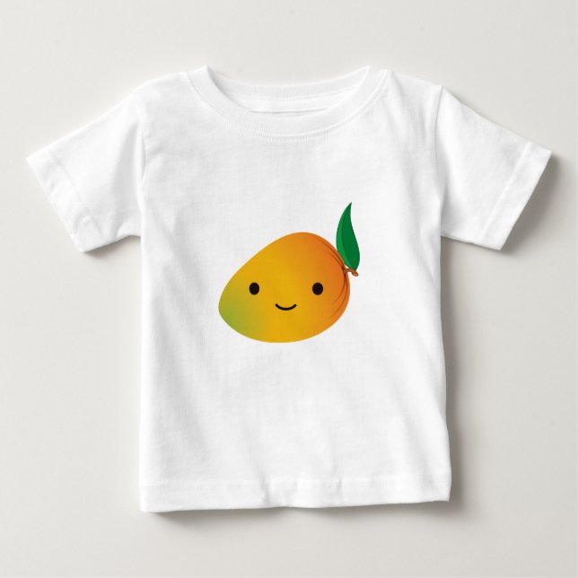 T-shirt Pour Bébé Cute Kawaii Mango souriant (Devant)