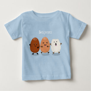 T-shirt Pour Bébé Cute kawaii oeufs humoristique dessin animé