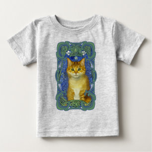 T-shirt Pour Bébé Cute Kitten au style Art Nouveau Vintage