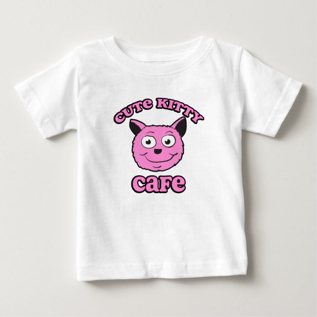 T-shirt Pour Bébé Cute Kitty Café (Devant)