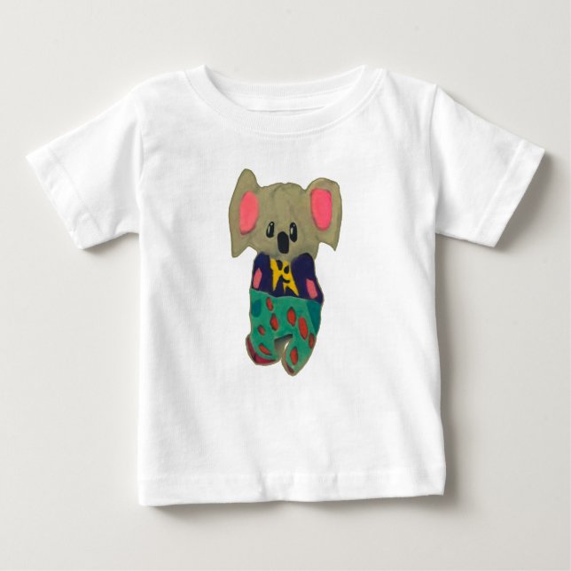 T-shirt Pour Bébé Cute koala avec dessin de vêtements humains (Devant)
