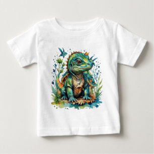 T-shirt Pour Bébé Cute Komodo dragon grand lézard vert