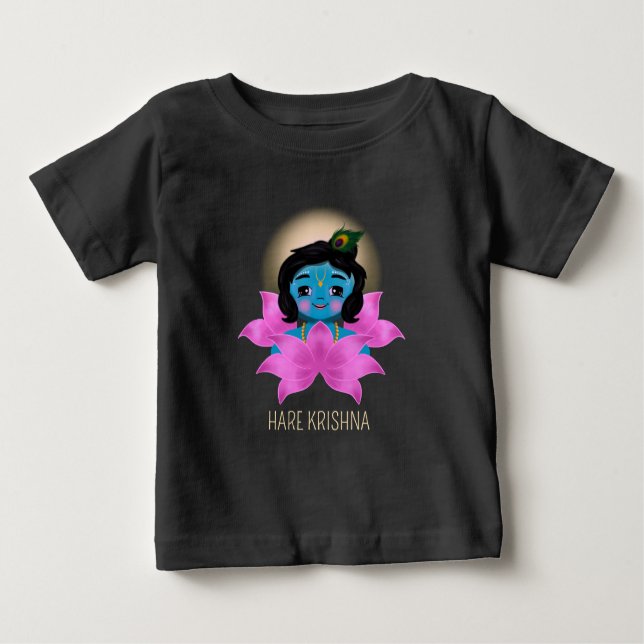 T-shirt Pour Bébé Cute Krishna Radha india - Art Krishna (Devant)