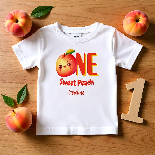 T-shirt Pour Bébé  Cute Little Peach First Birthday (Créateur téléchargé)