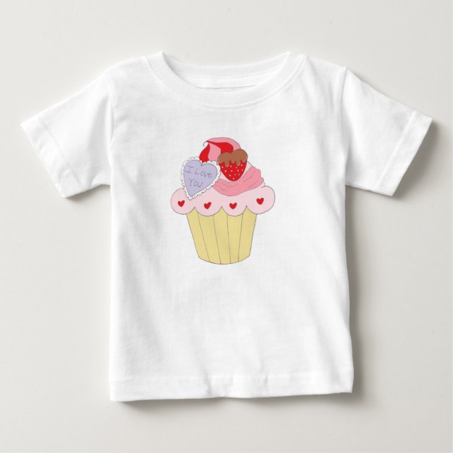 T-shirt Pour Bébé Cute Love Cupcake (Devant)