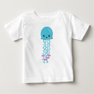 T-shirt Pour Bébé Cute méduse, Petite méduse, méduse bleue