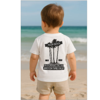 T-shirt Pour Bébé Cute Miami Beach Correspondant Vacances familiales