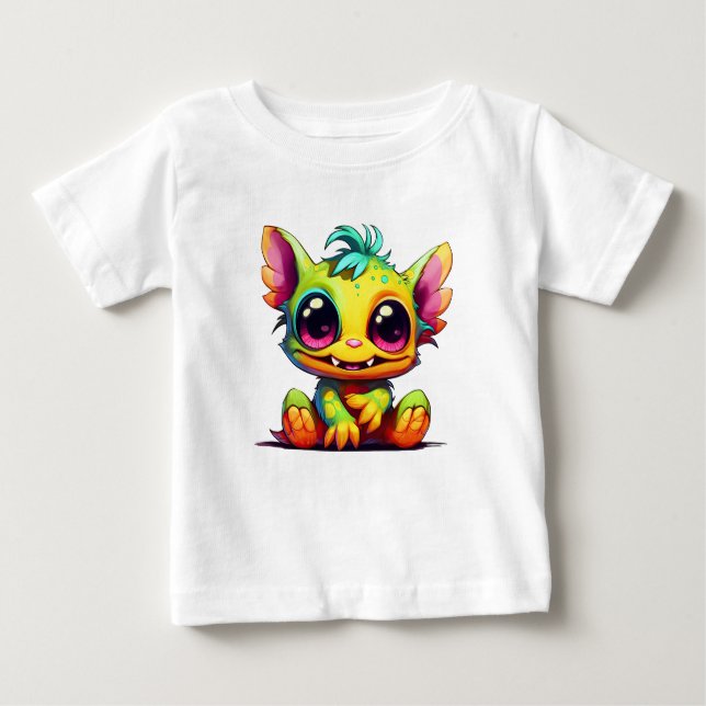 T-shirt Pour Bébé Cute Mini Monster Animo Amely (Devant)