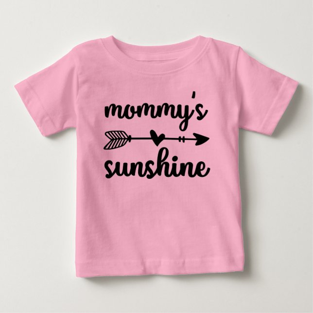 T-shirt Pour Bébé Cute Mommy sunshine girl word art Baby (Devant)