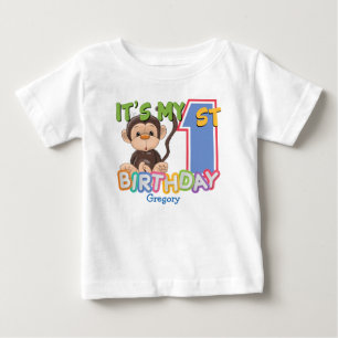 T-shirt Pour Bébé Cute Monkey 1er anniversaire