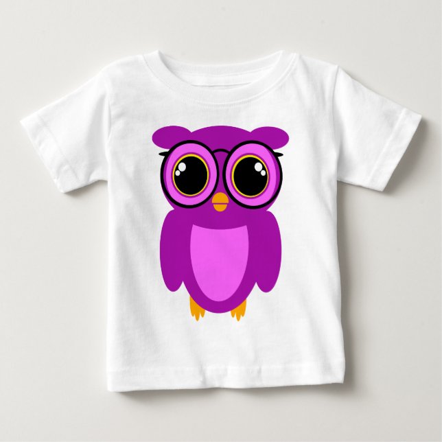 T-shirt Pour Bébé Cute Nerdy Owl (Devant)