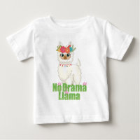 Cute No Drama Llama Avec Couronne Florale