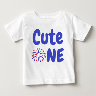 T-shirt Pour Bébé Cute One Firework 1er anniversaire