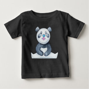 T-shirt Pour Bébé Cute Ours Panda Sticking Out Langue Drôle
