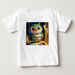 T-shirt Pour Bébé Cute Owl Acrylique et coups de couteau Palette