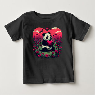 T-shirt Pour Bébé Cute Panda Holding Heart - cadeau de la Saint-Vale