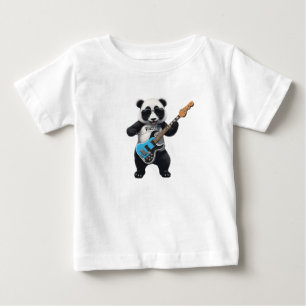 T-shirt Pour Bébé Cute Panda Jouer Guitare, Musique Panda Amateurs