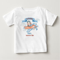 Cute Penguin Avion Bleu 1er anniversaire