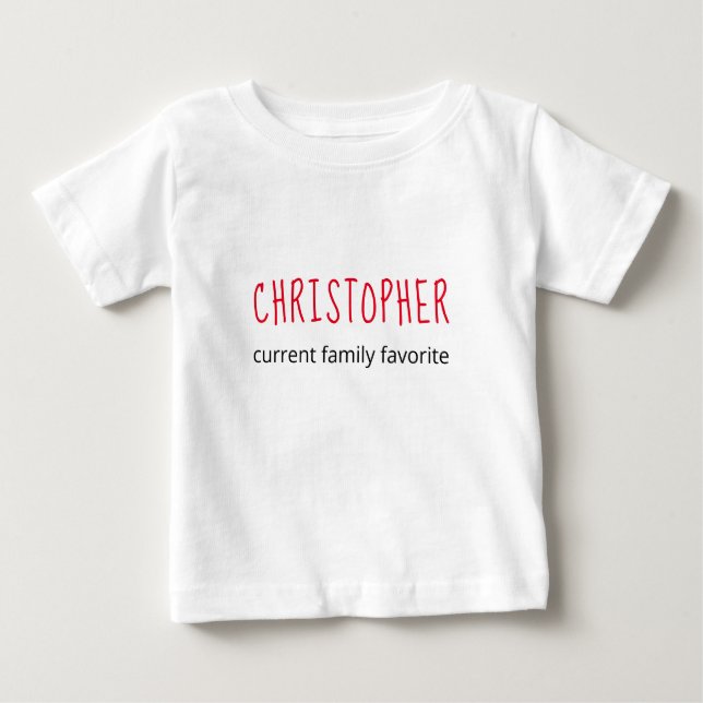 T-shirt Pour Bébé Cute Personnalisée Famille Courante Favorite Rouge (Devant)