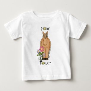 T-shirt Pour Bébé Cute Pony Power Horse et Fleurs