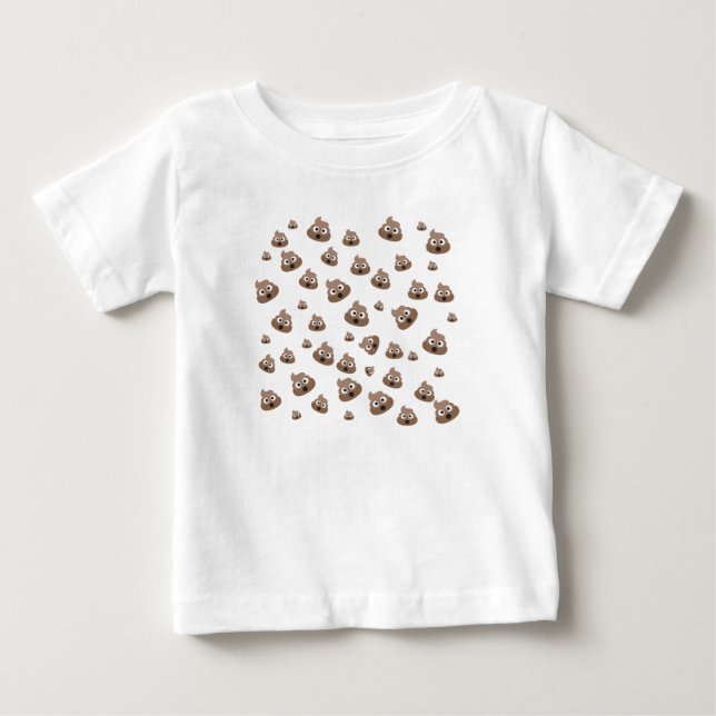 T-shirt Pour Bébé Cute Poop Emoji Pattern (Devant)
