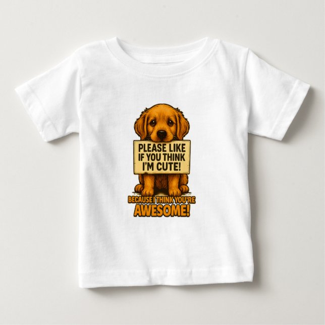 T-shirt Pour Bébé Cute Puppy, Funny Dog Lover Quote (Devant)