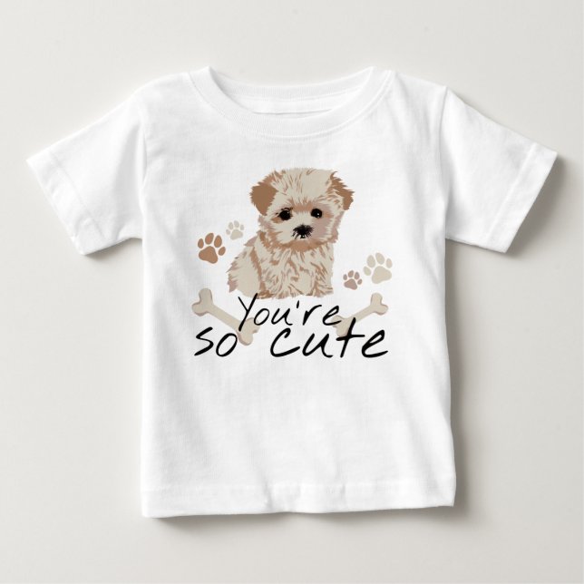 T-shirt Pour Bébé Cute puppy. Perrito cute (Devant)