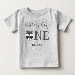 T-shirt Pour Bébé Cute Raccoon Un Nom Premier Anniversaire