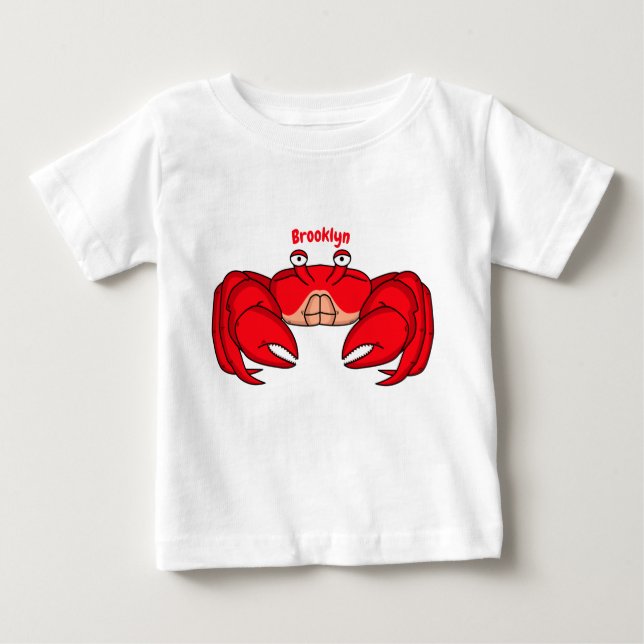 T-shirt Pour Bébé Cute red crab cartoon (Devant)