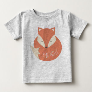 T-shirt Pour Bébé Cute renard couché personnalisé