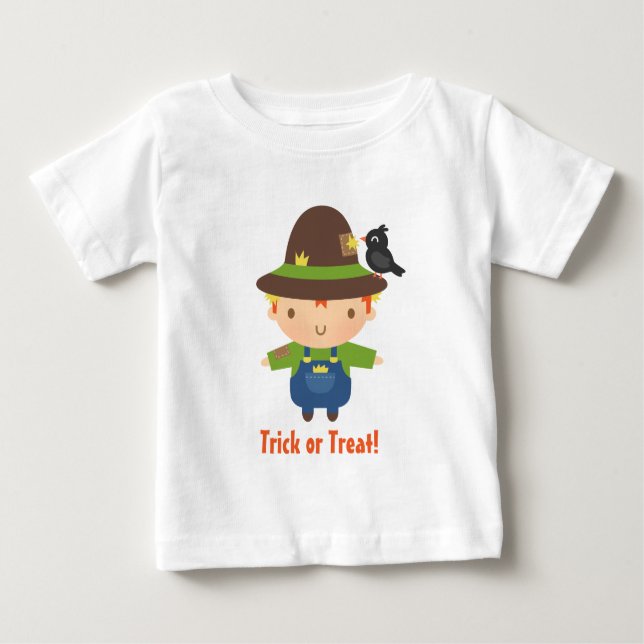 T-shirt Pour Bébé Cute Scarecrow Garçon Enfants Halloween (Devant)