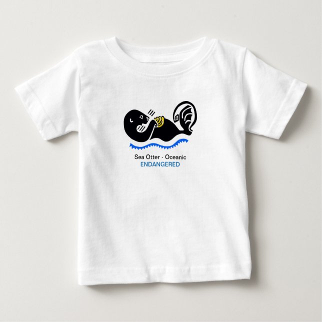 T-shirt Pour Bébé Cute- Sea OTTER - Graphique animal en voie de disp (Devant)