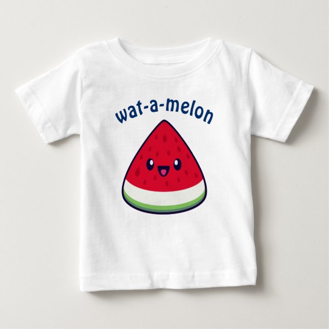 T-shirt Pour Bébé Cute Smiling Kawaii Watermelon (Devant)