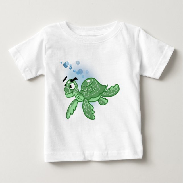 T-shirt Pour Bébé Cute tortue marine Cartoon (Devant)