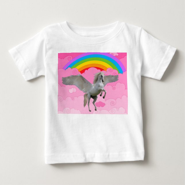 T-shirt Pour Bébé Cute Unicorn. (Devant)