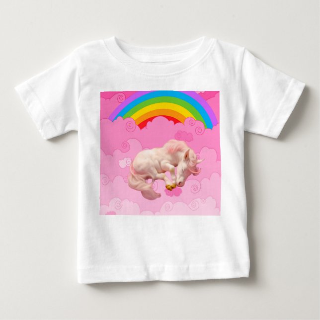 T-shirt Pour Bébé Cute Unicorn. (Devant)