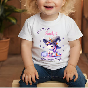 T-shirt Pour Bébé Cute Unicorn Girls Halloween avec le nom