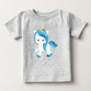 T-shirt Pour Bébé Cute Unicorne, Magique Unicorne, Snowflakes, Hiver