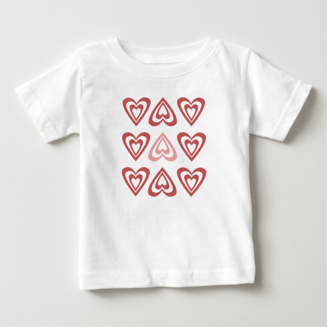 T-shirt Pour Bébé Cute Valentine Hearts – Love & Romance Design (Devant)
