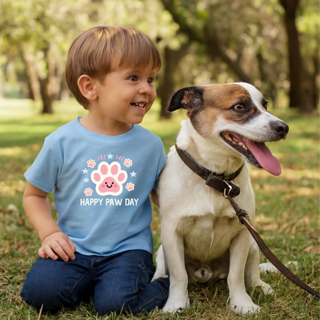 T-shirt Pour Bébé cute  watercolor Happy paw day  (Créateur téléchargé)